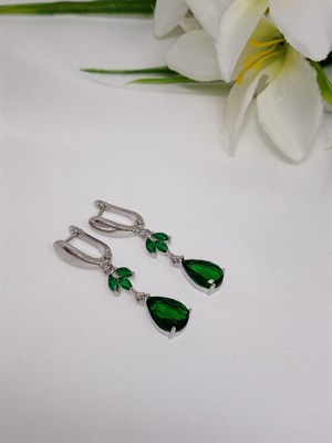 Серьги "Изумрудная чародейка" 4044