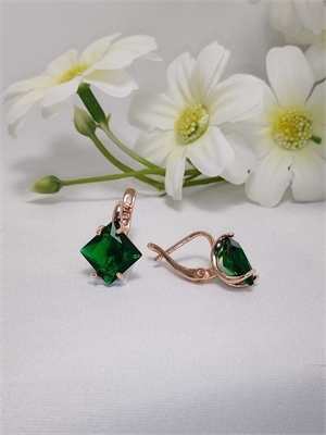 Серьги "Чарующий изумруд" 4756