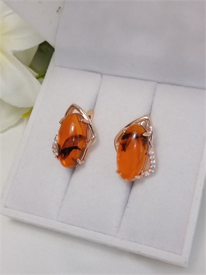 Серьги "Янтарное великолепие" 4837