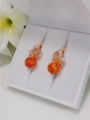 Серьги "Медовый янтарь" 4514