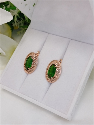 Серьги "Изумрудное сверкание" 3711