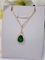 Кулон с цепочкой "Изумрудный шик" 4622