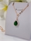 Кулон с цепочкой "Изумрудный шик" 4622
