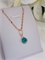 Кулон с цепочкой "Капли сине-изумруд" 4609